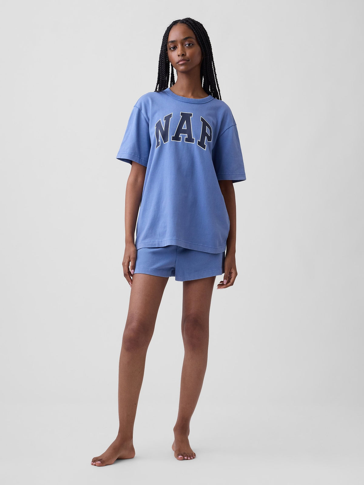 Mavi Nap Logo Oversized Pijama Üstü