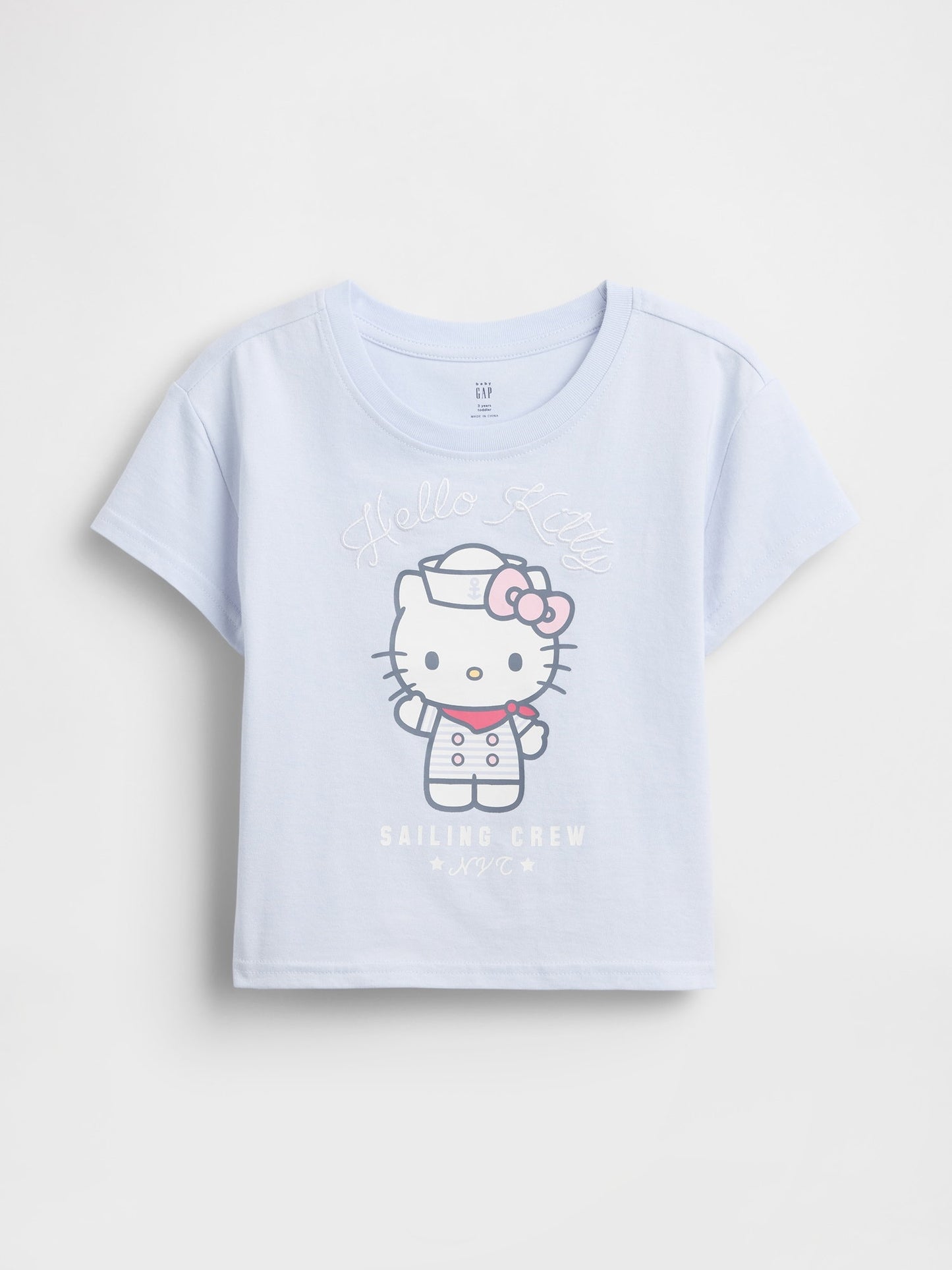 Açık Mavi Hello Kitty Grafik Baskılı T-shirt