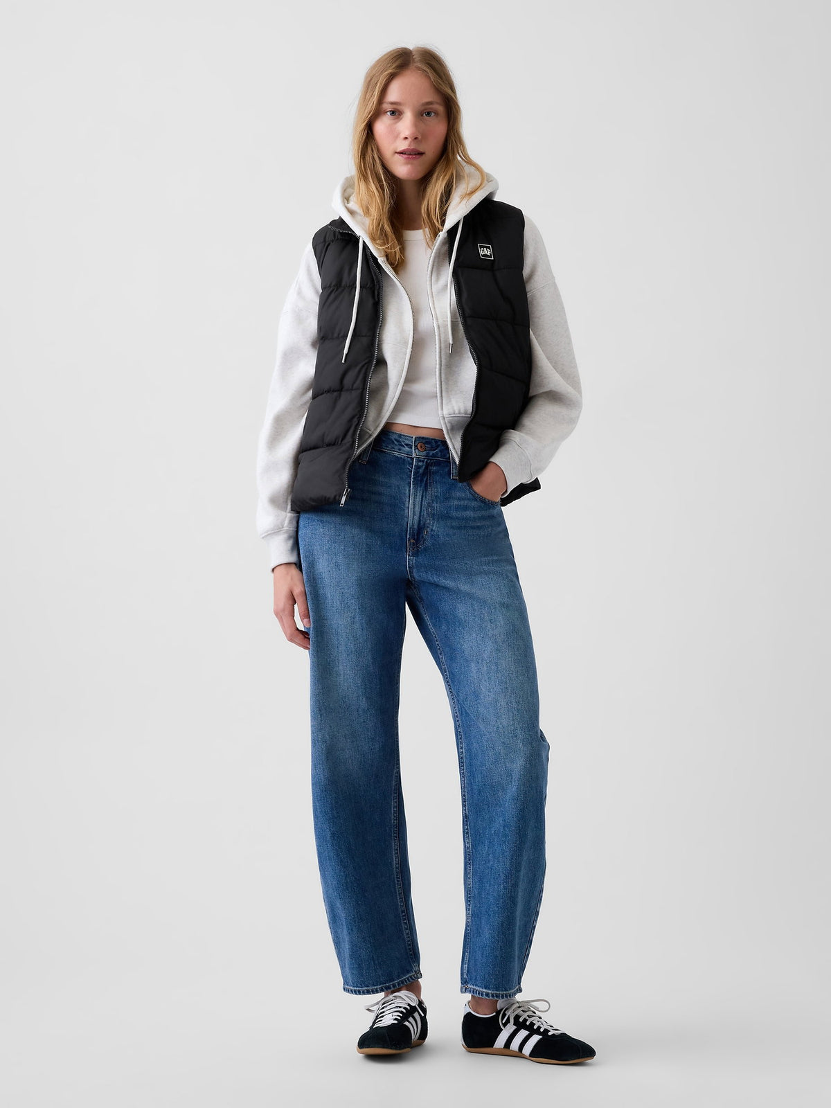 Siyah Relaxed Puffer Şişme Yelek