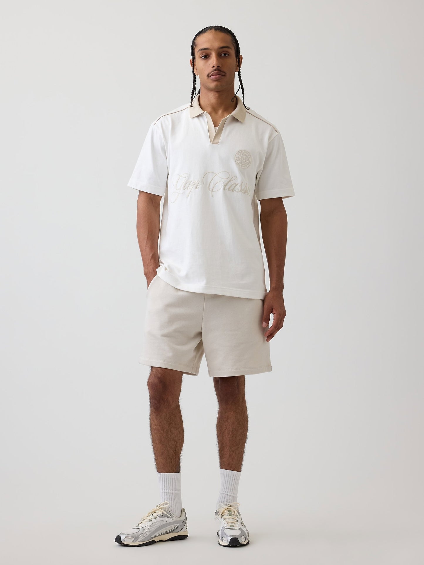 Beyaz Relaxed Gap Logo Rugby Polo T-shirt