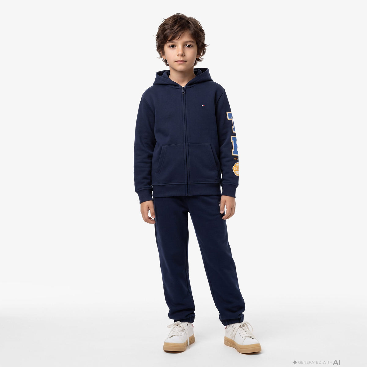Tommy Hilfiger Brand Love Full Zip Çocuk Lacivert Sweatshirt