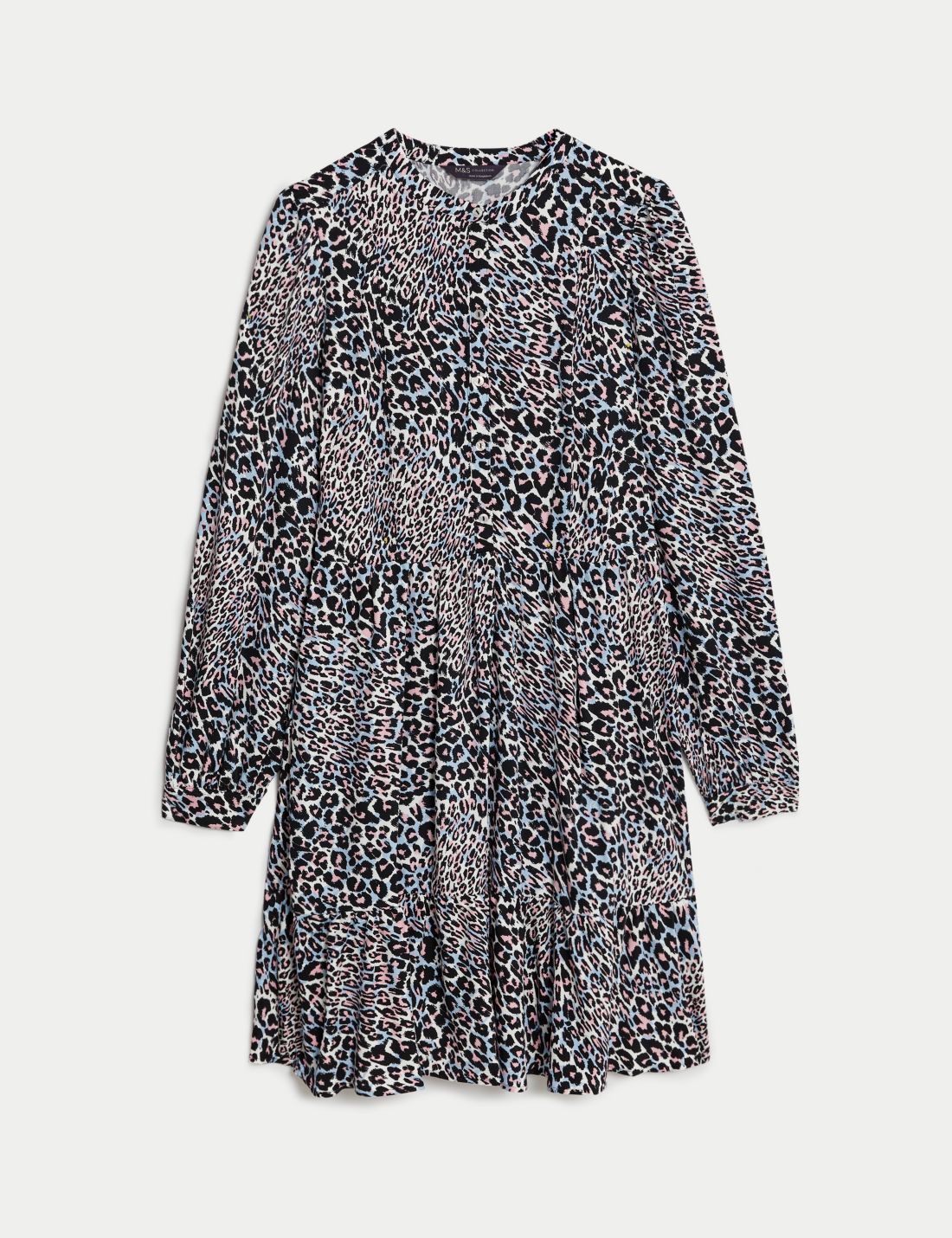 Leopar Desenli Mini Elbise