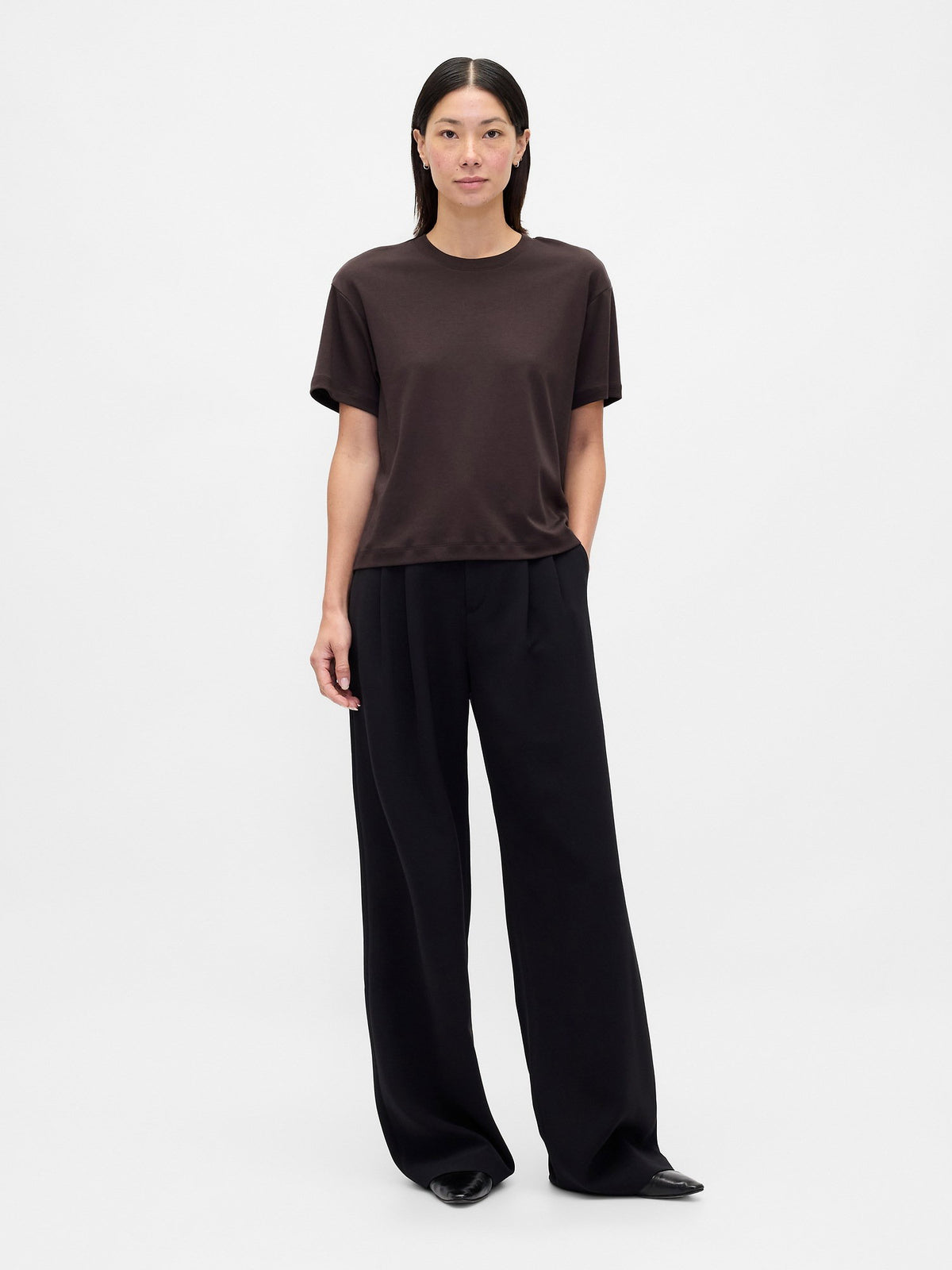 Lacivert Supima® Pamuk Relaxed T-shirt