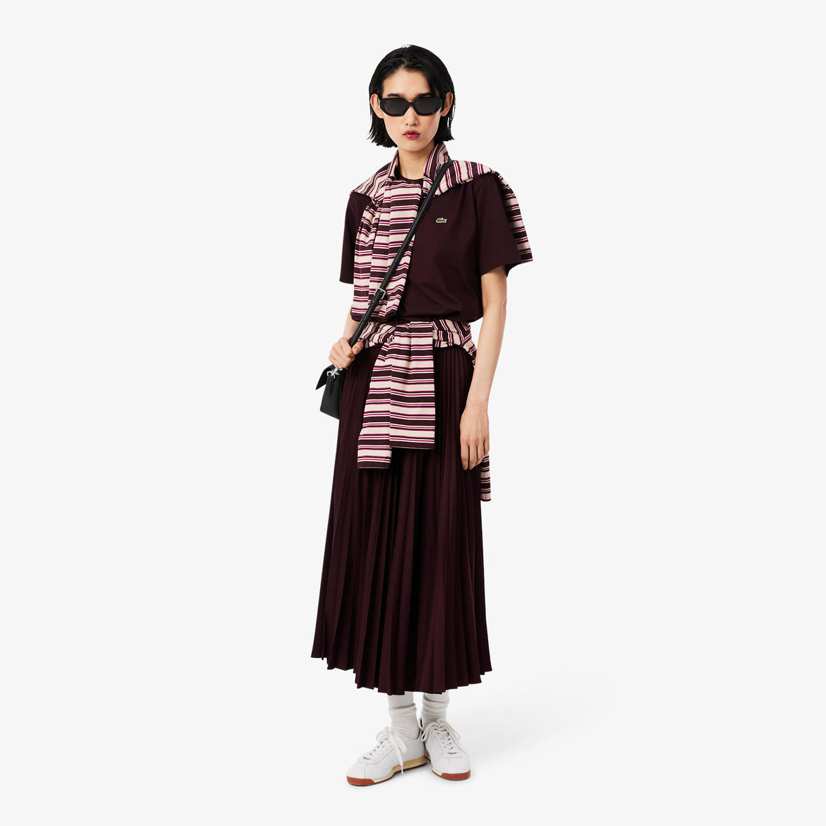 Lacoste Relaxed Fit Kadın Bordo T-shirt