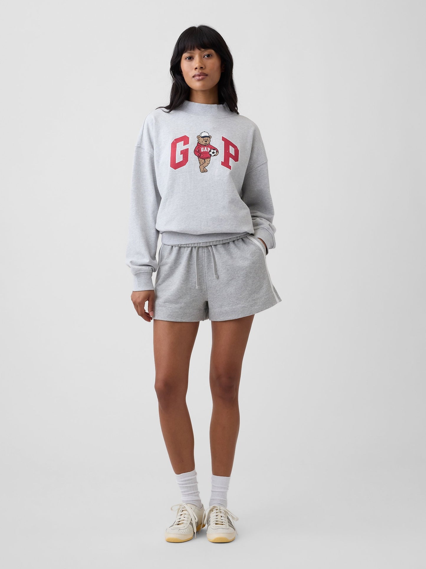 Açık Gri Fransız Havlu Kumaş Brannan Bear Logo Sweatshirt