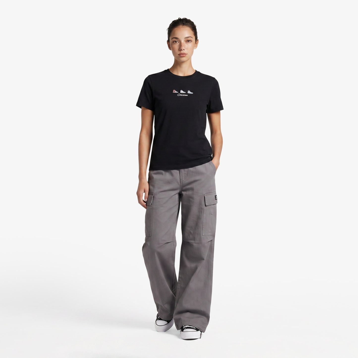 Converse Regular Fit Kadın Siyah T-shirt