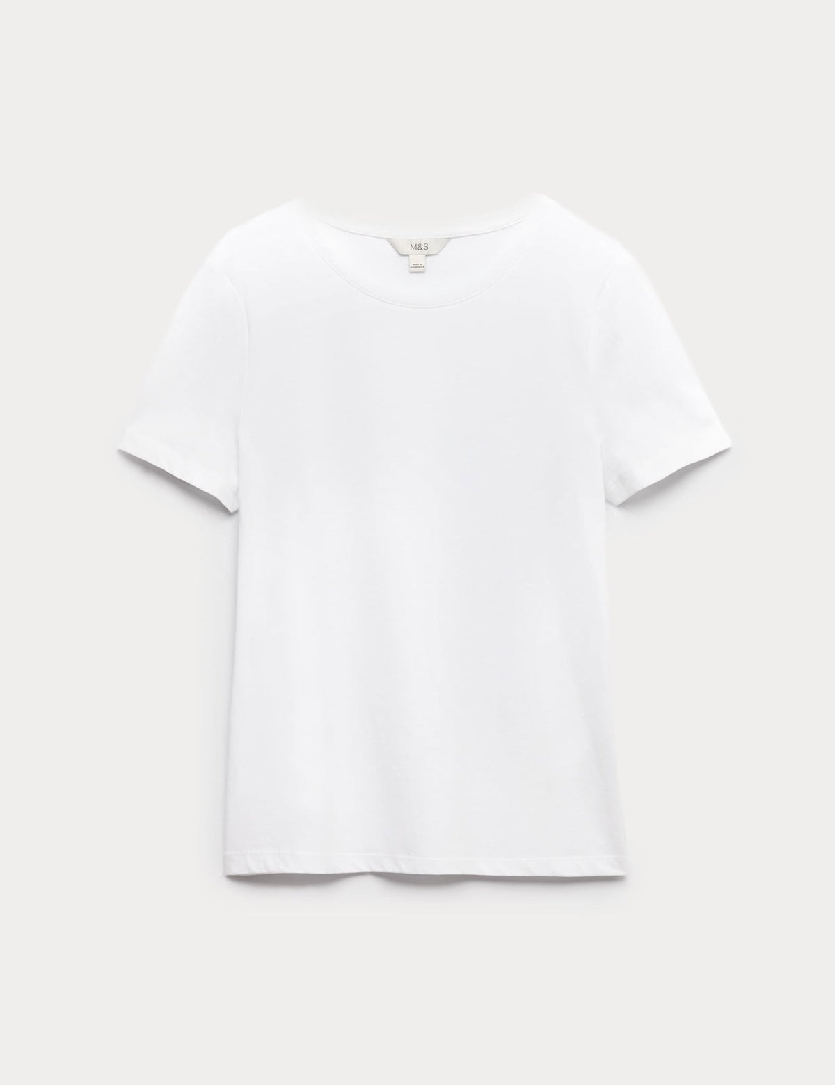 Saf Pamuklu Yuvarlak Yaka T-shirt