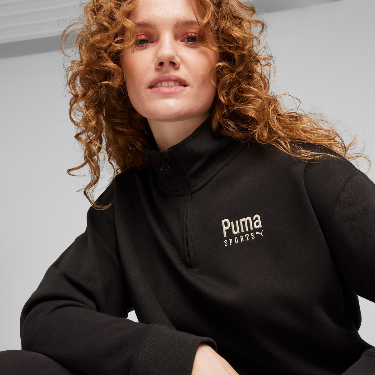 Puma Team Half Zip Crew Kadın Bej Sweatshirt