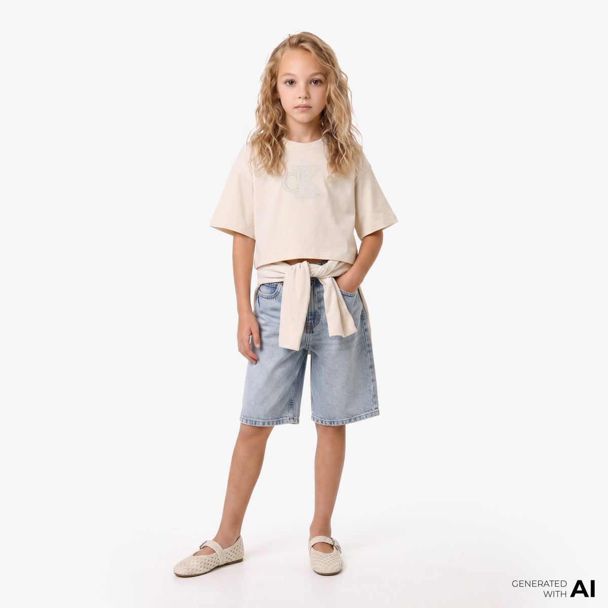 Calvin Klein Velvet Monogram Boxy Çocuk Gri T-shirt