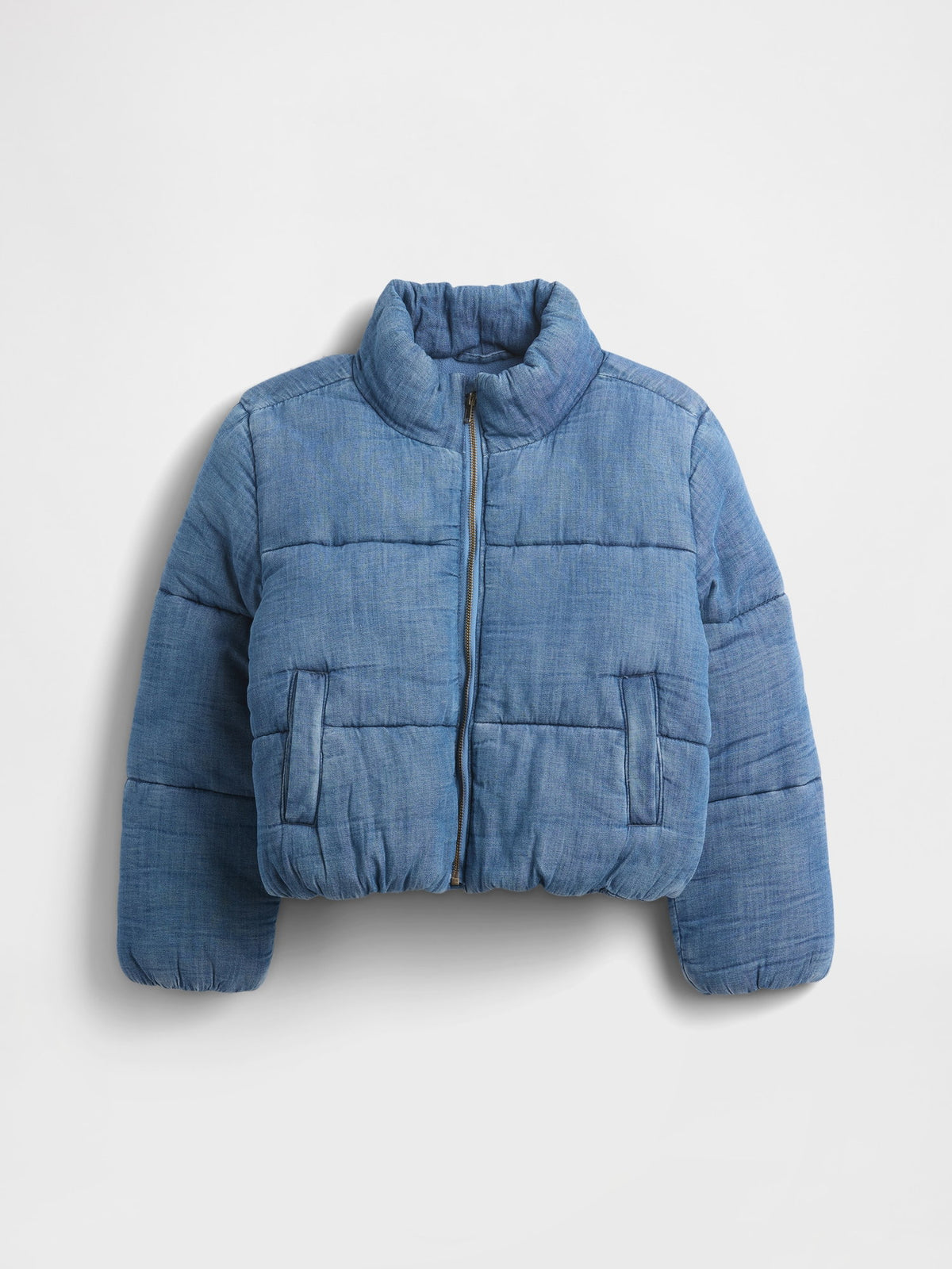 Mavi Cozy-lined Denim Şişme Puffer Mont