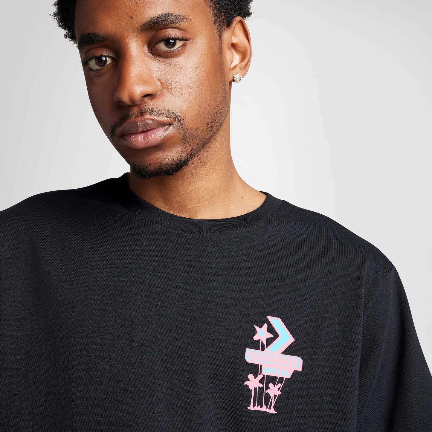 Converse Motel Erkek Siyah T-shirt