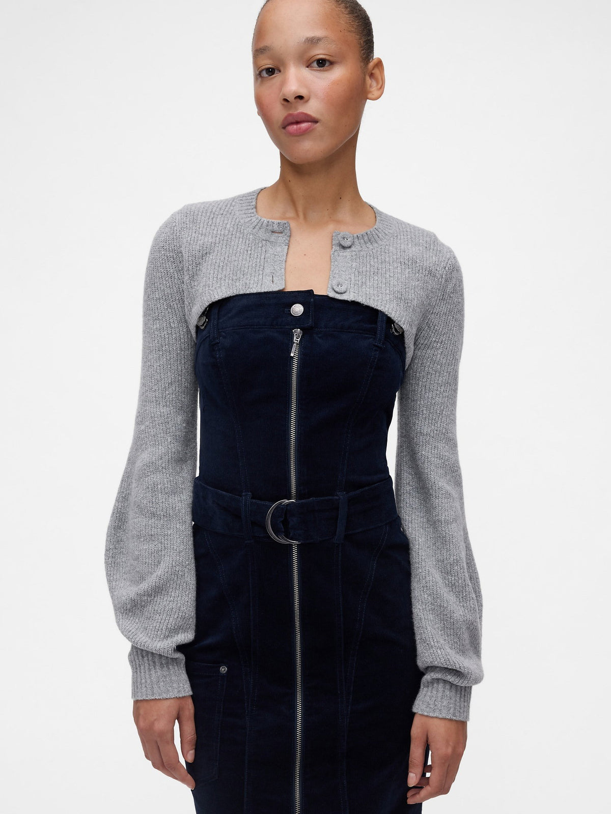 Gri Gapstudio Cashsoft Shrunken Crop Hırka