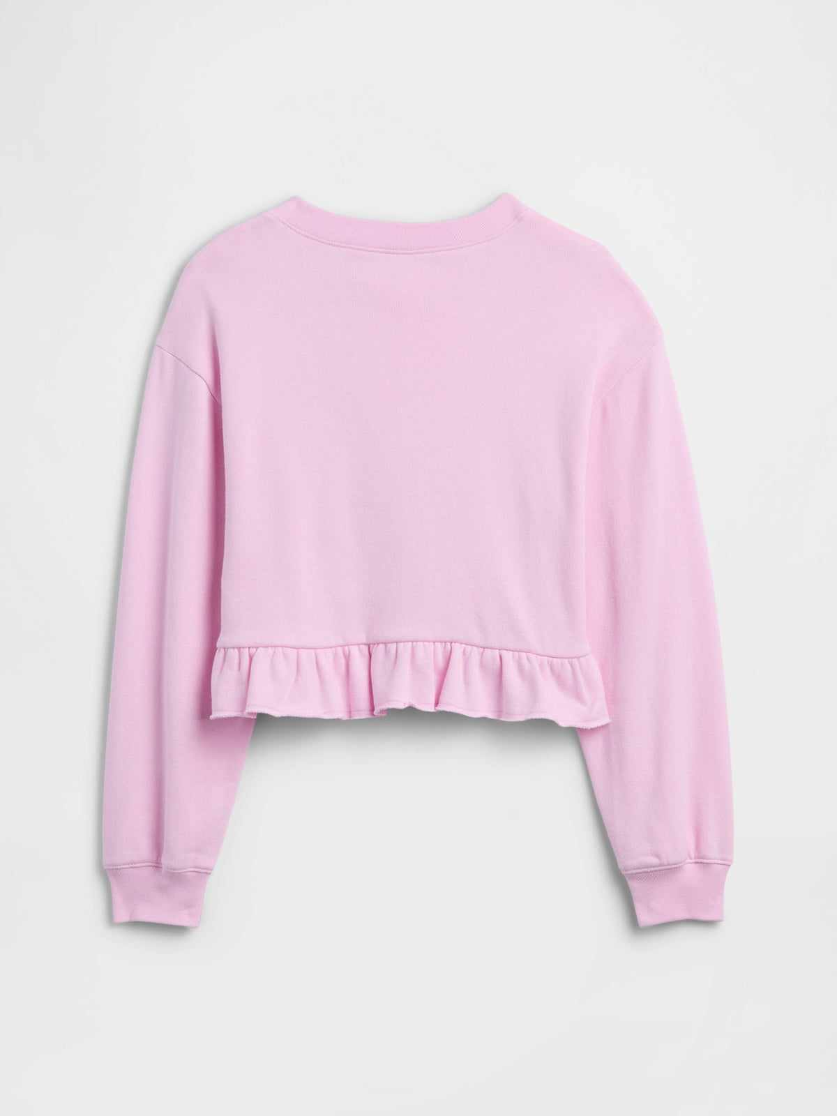 Açık Pembe Relaxed Fransız Havlu Kumaş Peplum Sweatshirt