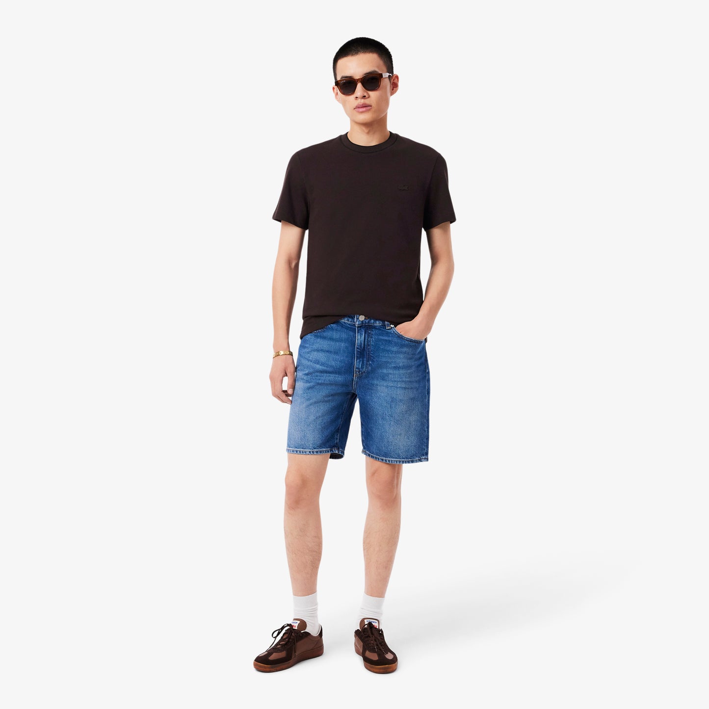 Lacoste Erkek Regular Fit Bisiklet Yaka Kahverengi T-shirt