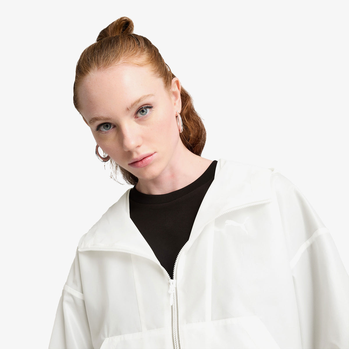 Puma Wardrobe Essentials Oversized Kadın Beyaz Rüzgarlık