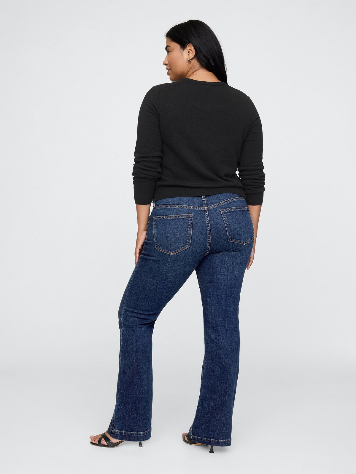 Koyu Mavi Low Rise Bootcut Jean Pantolon