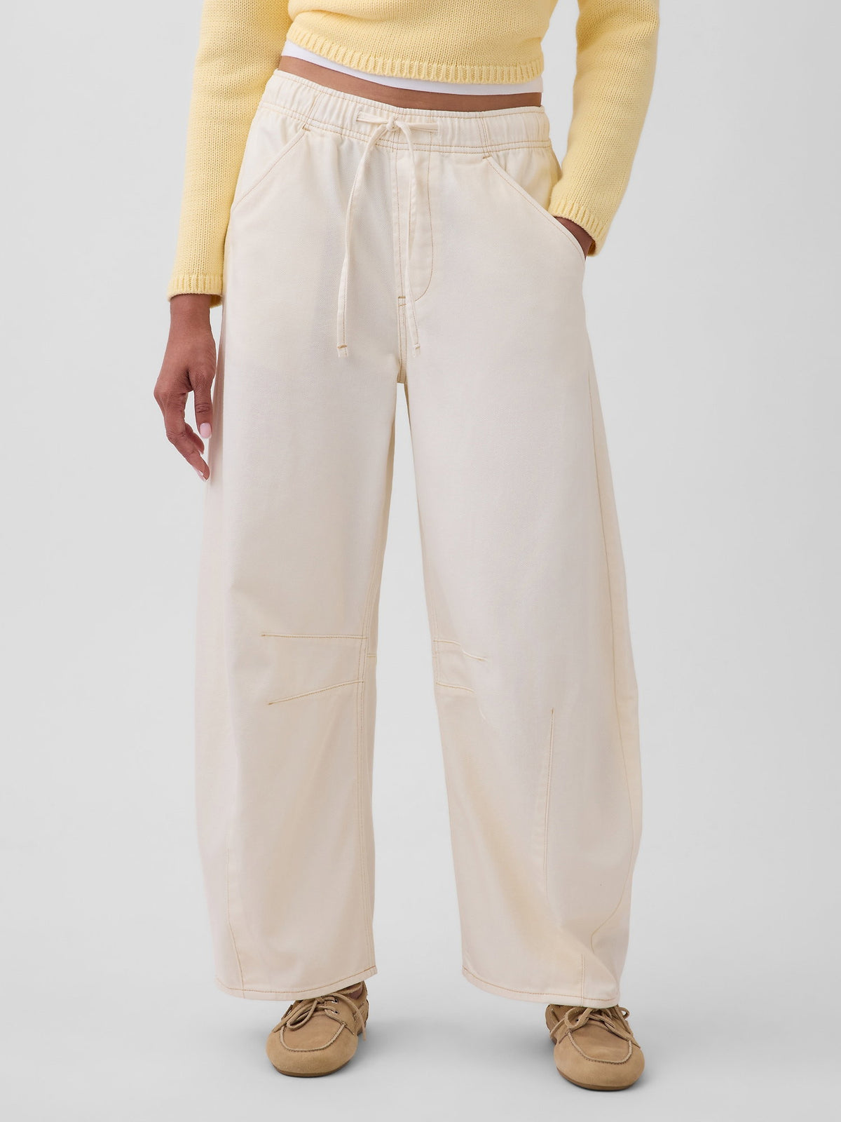 Krem Mid Rise Ultrasoft Easy Horseshoe Jean Pantolon