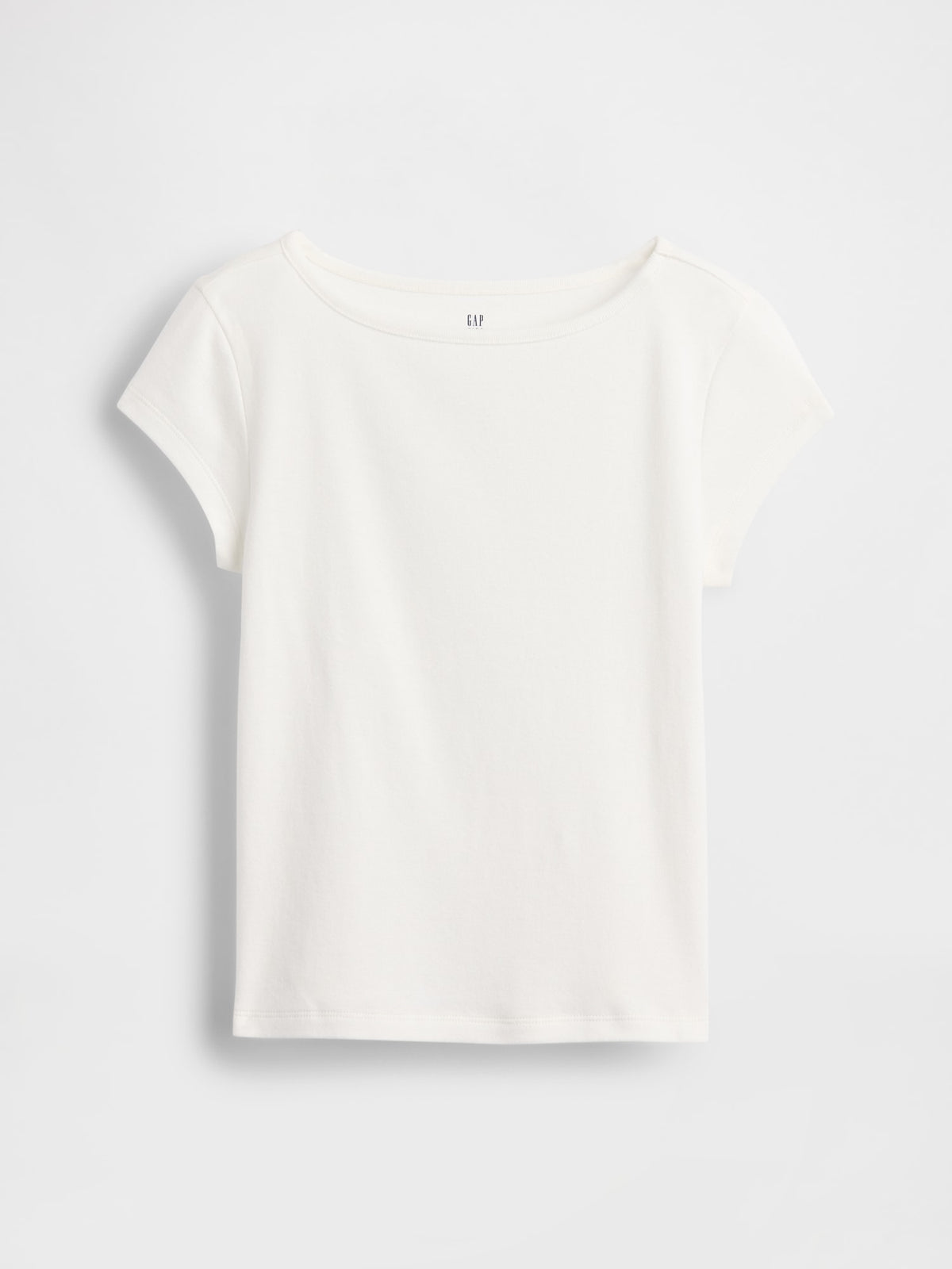 Beyaz Cap-sleeve Fitted T-shirt