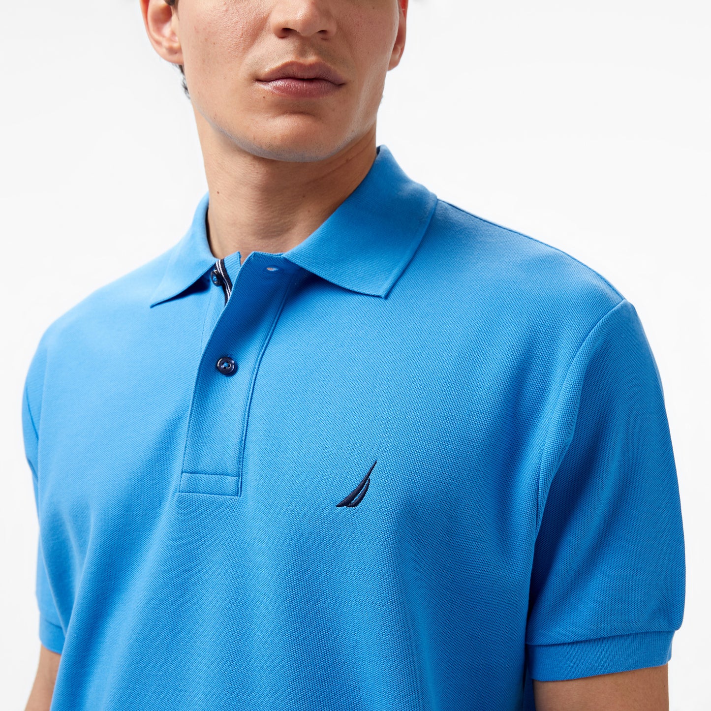 Nautica Erkek Mavi Classic Fit Kısa Kollu Polo Yaka T-shirt