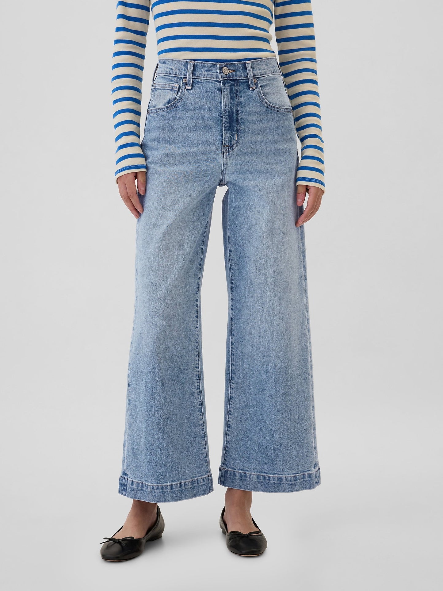 Mavi High Rise Wide-leg Crop Jean Pantolon