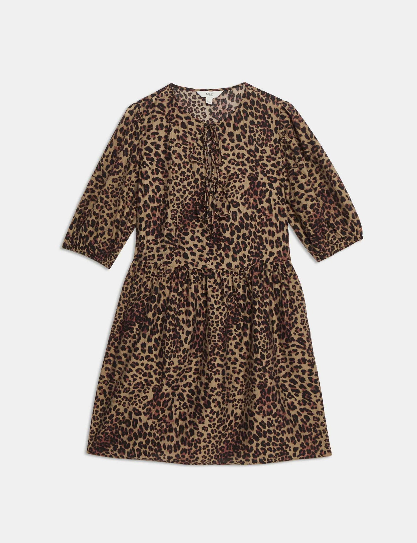 Leopar Desenli Mini Elbise