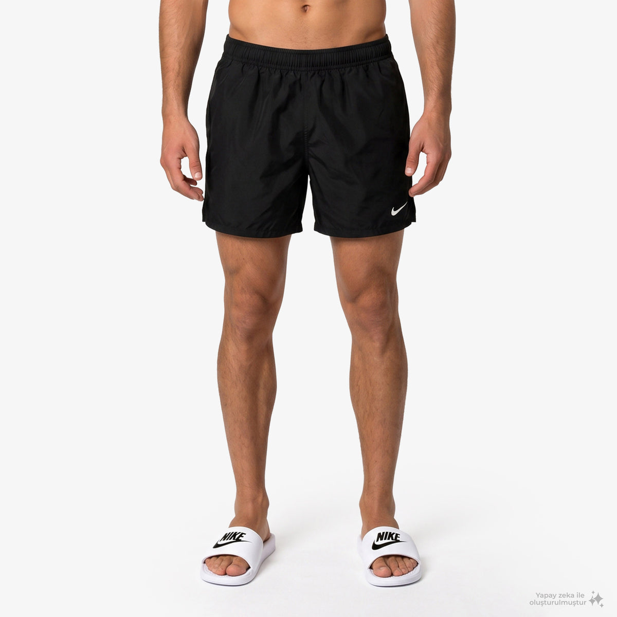 Nike Swim Breaker Solid Essential Erkek Siyah Deniz Şortu