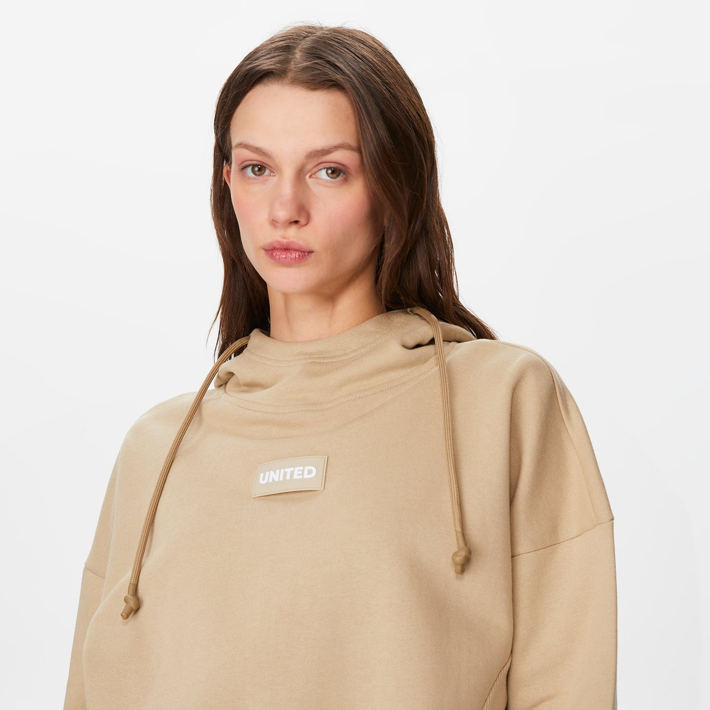 United4 Classic Kadın Krem Hoodie