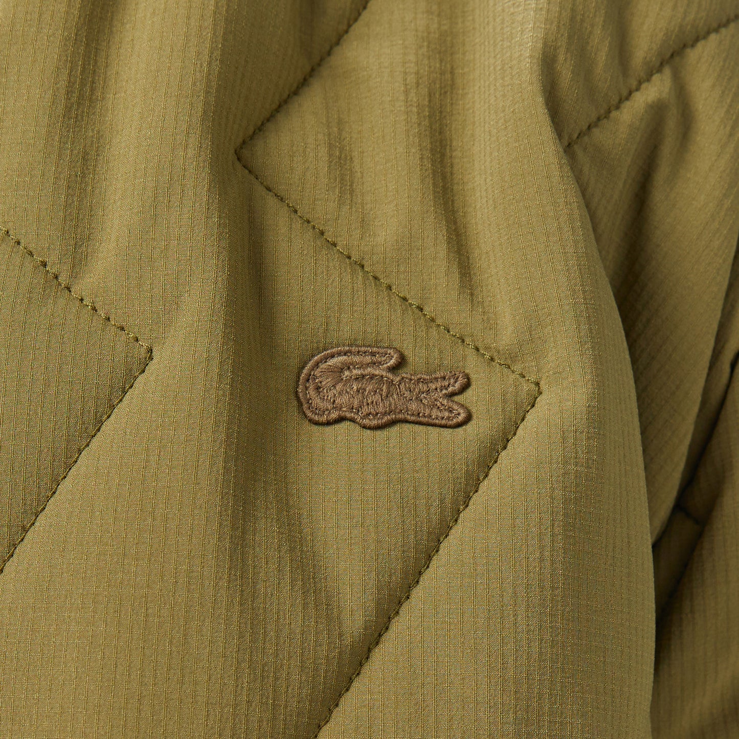 Lacoste Erkek Dik Yaka Kapitone Yeşil Mont