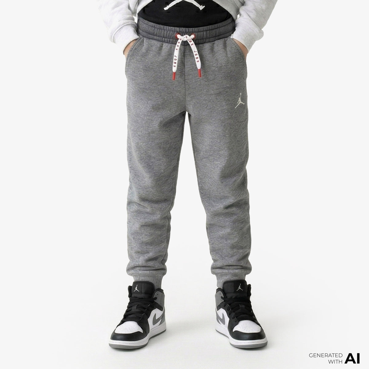Jordan Brooklyn Flight Dri Fit Çocuk Gri Eşofman Altı