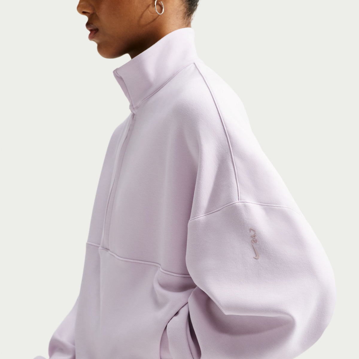 Nike 24.7 Dri Fit Half Zip Kadın Pembe Sweatshirt