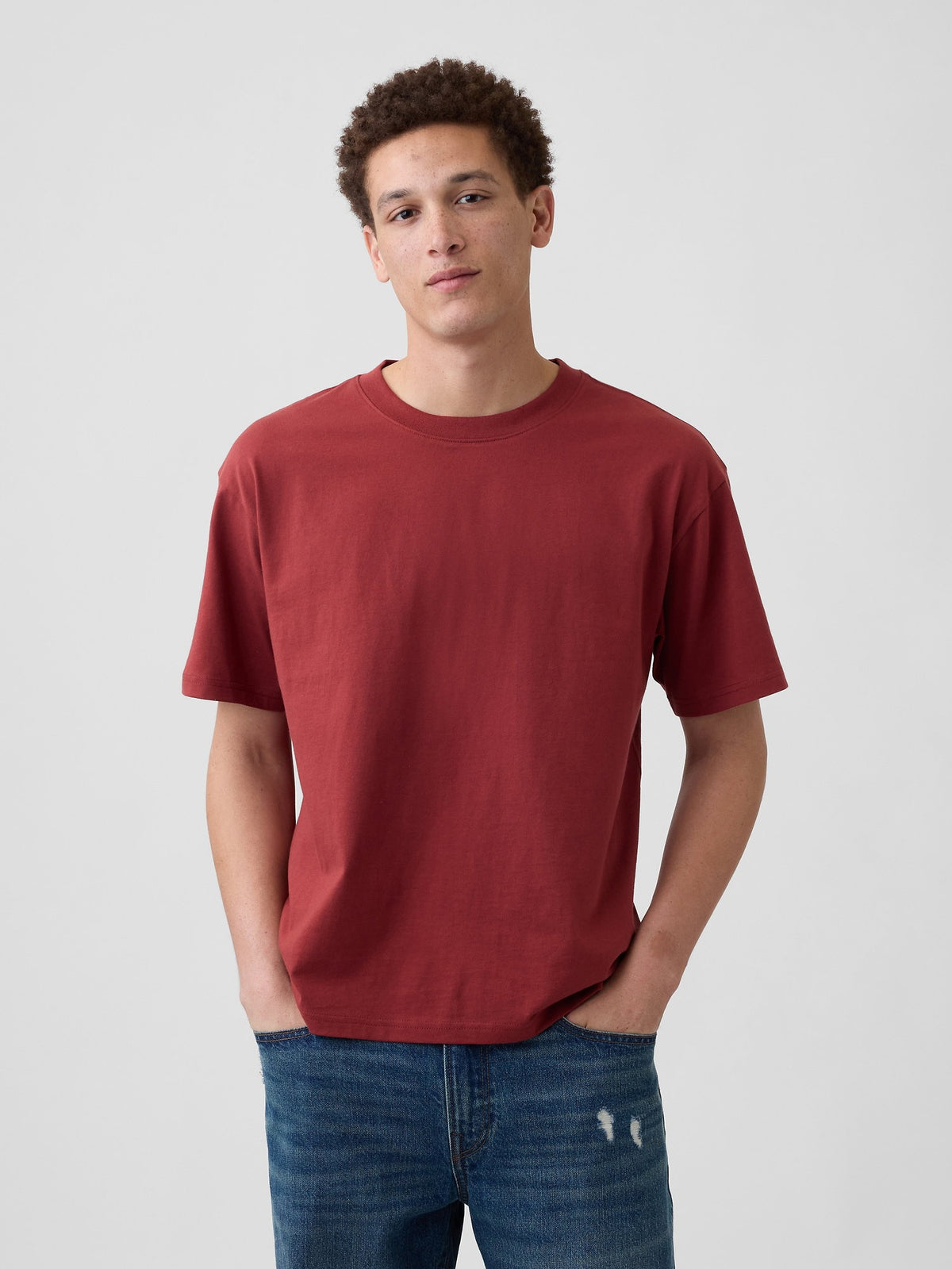 Koyu Kırmızı Vintagesoft Boxy T-shirt