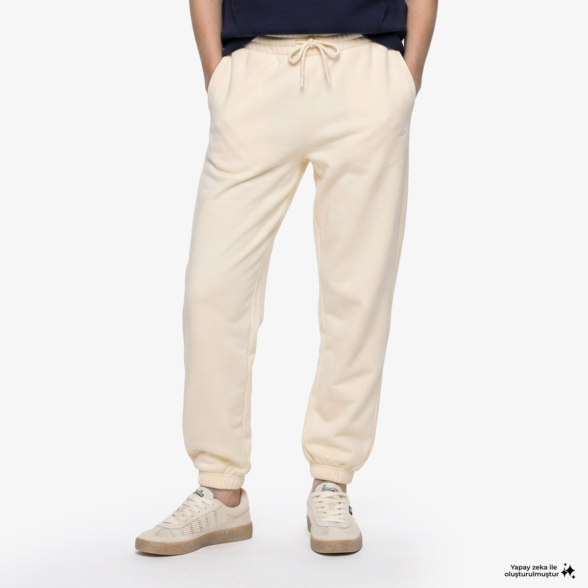 House Of Superstep X Lacoste Kapsul Koleksiyon Kadın Bej Eşofman Altı