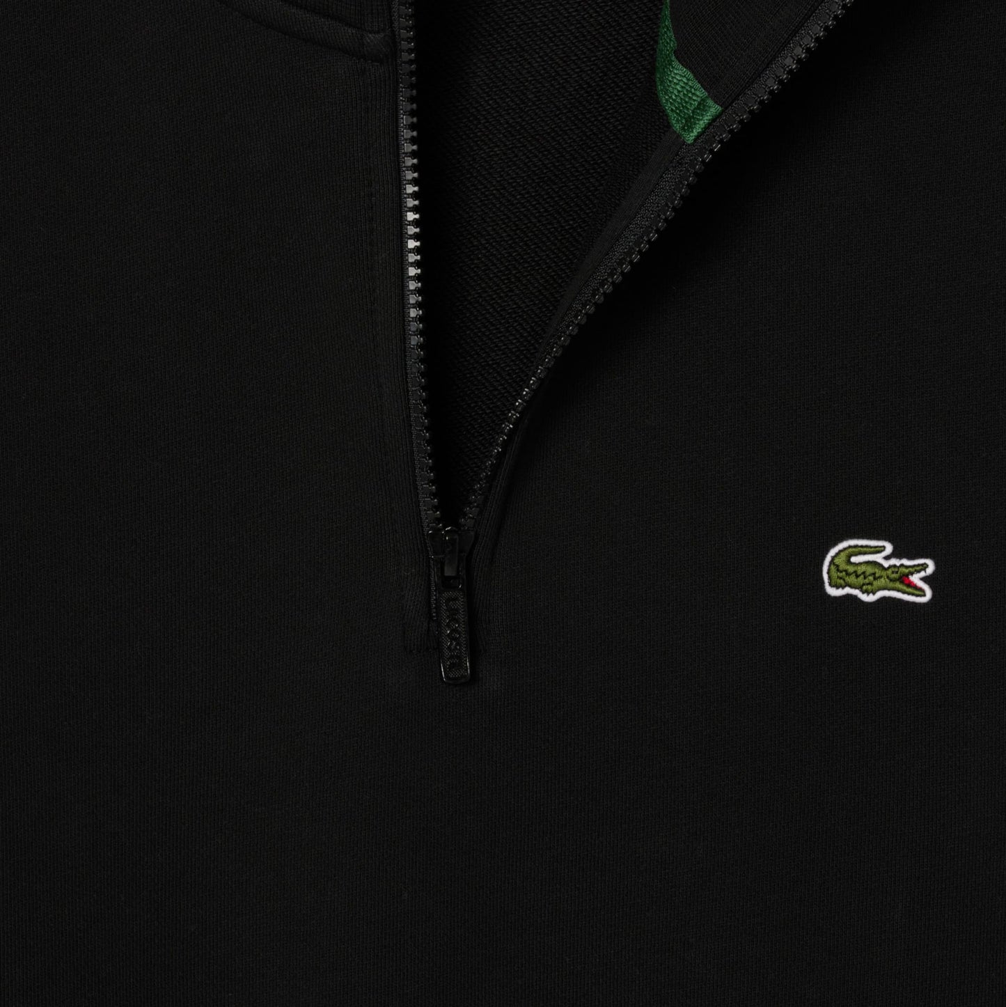 Lacoste High Neck Zipped Fleece Erkek Siyah Sweatshirt