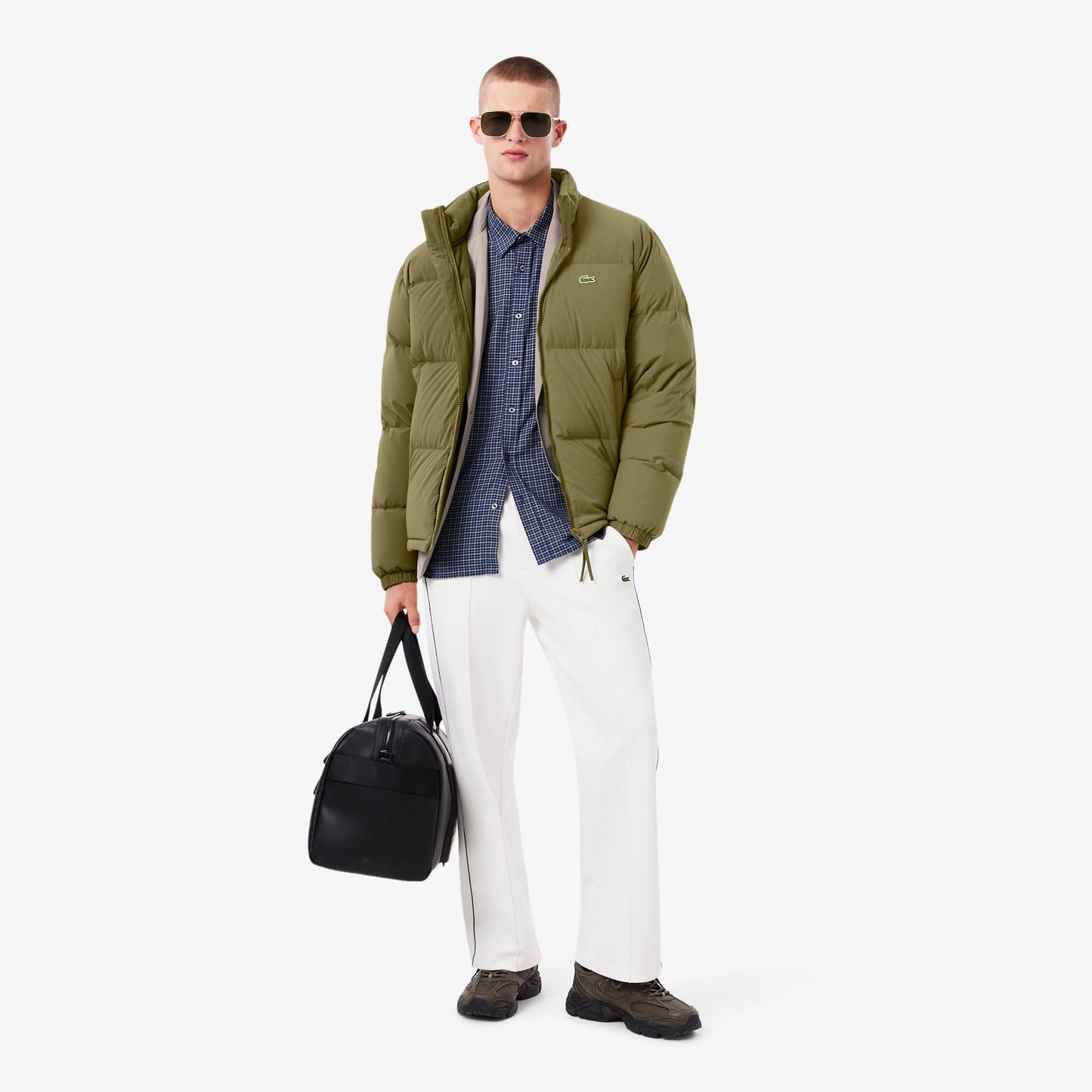 Lacoste Erkek Relaxed Fit Kapüşonlu Haki Mont