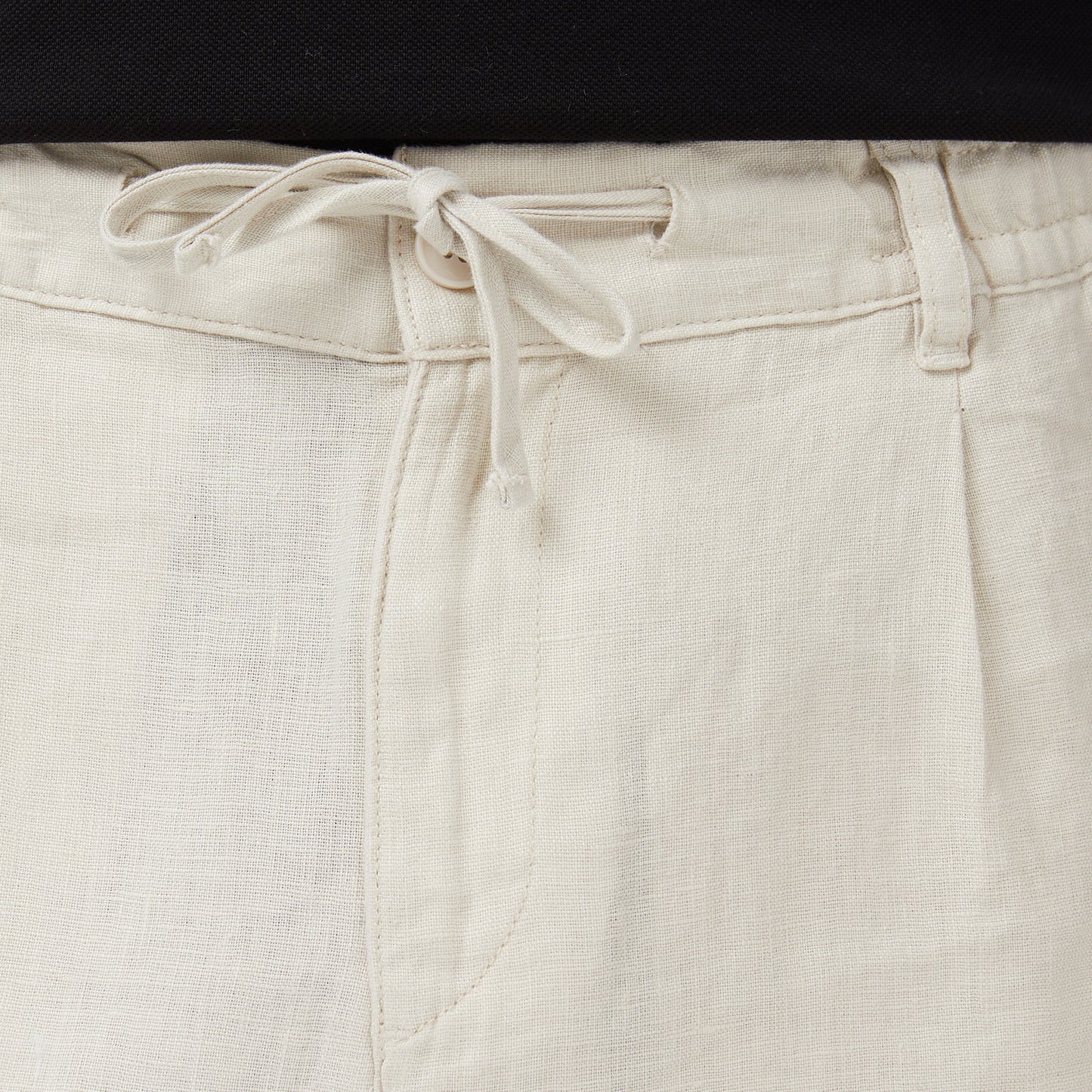 Nautica Erkek Krem Regular Fit Keten Şort