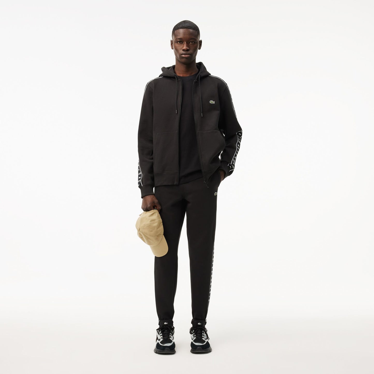 Lacoste Erkek Classic Fit Kapüşonlu Baskılı Siyah Sweatshirt