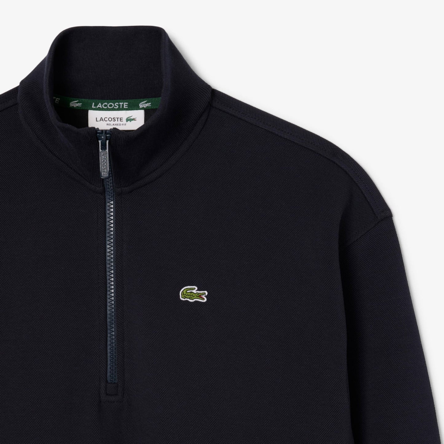 Lacoste Relaxed Fit Yarım Fermuarlı Kadın Lacivert Sweatshirt