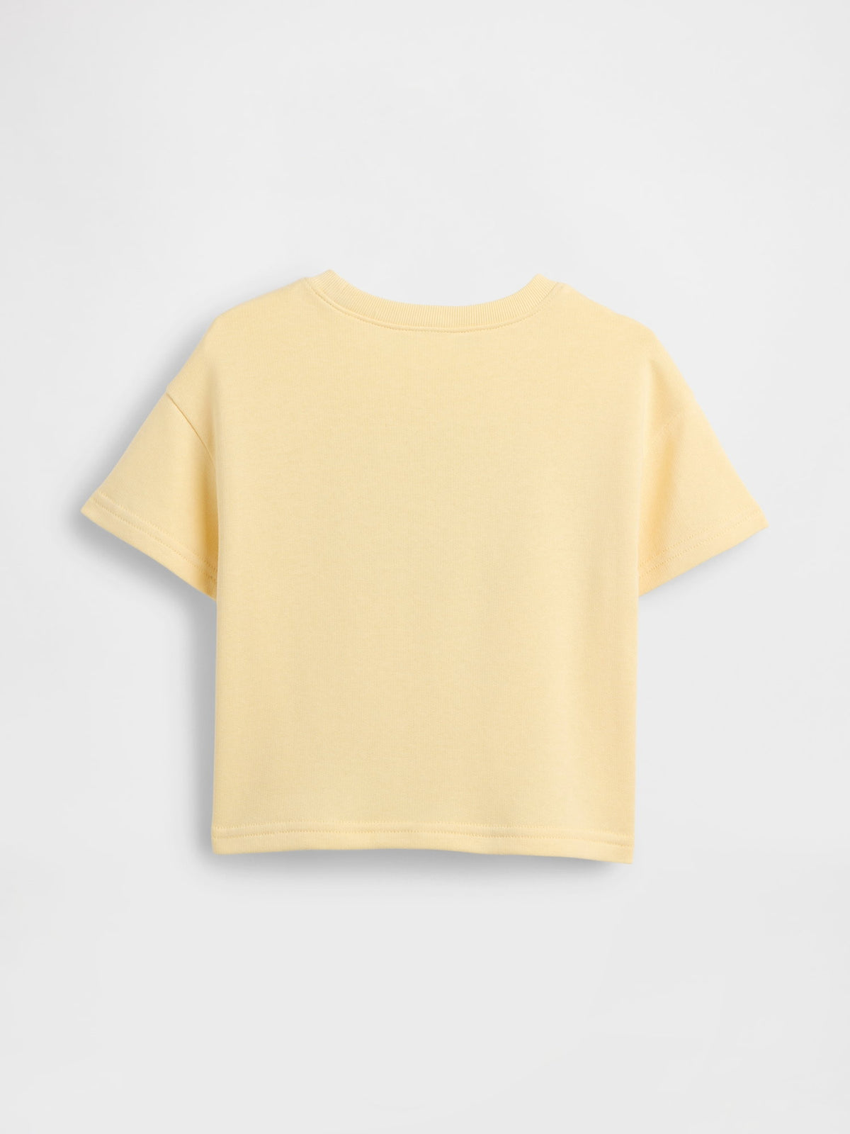 Sarı Fransız Havlu Kumaş Kısa Kol Sweatshirt