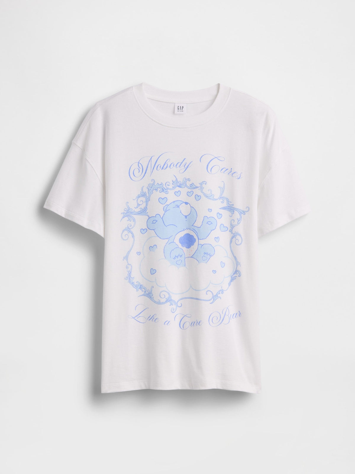 Beyaz Care Bears Grafik Baskılı Tunik T-shirt