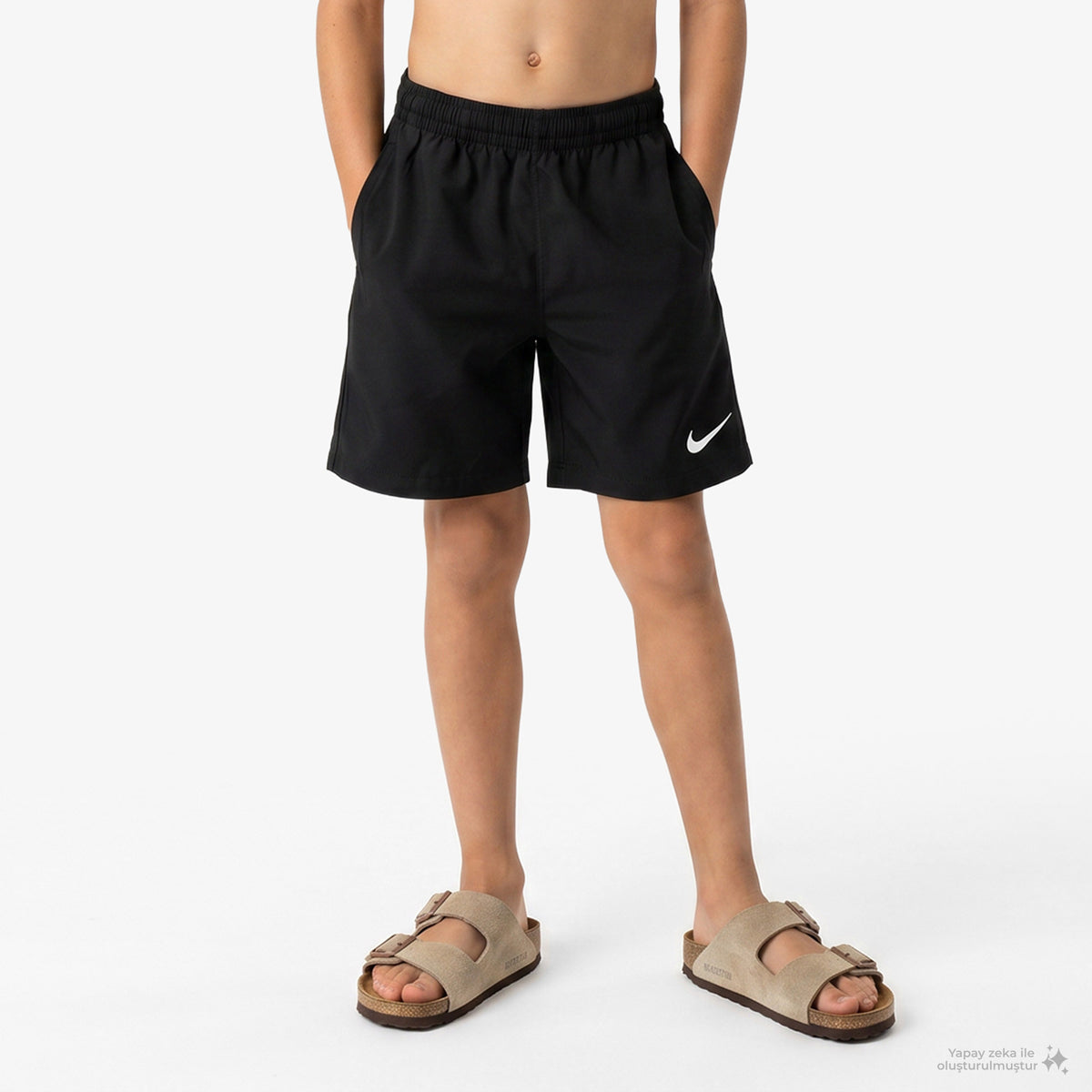 Nike Swim Breaker Solid Essential Çocuk Siyah Deniz Şortu