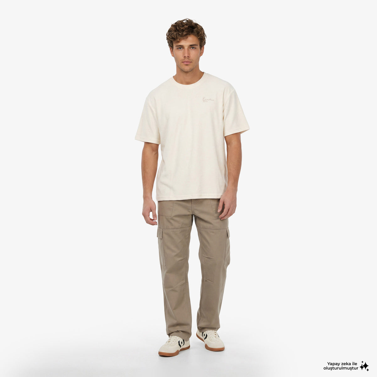 Karl Kani Signature Washed Oversized Erkek Beyaz T-shirt