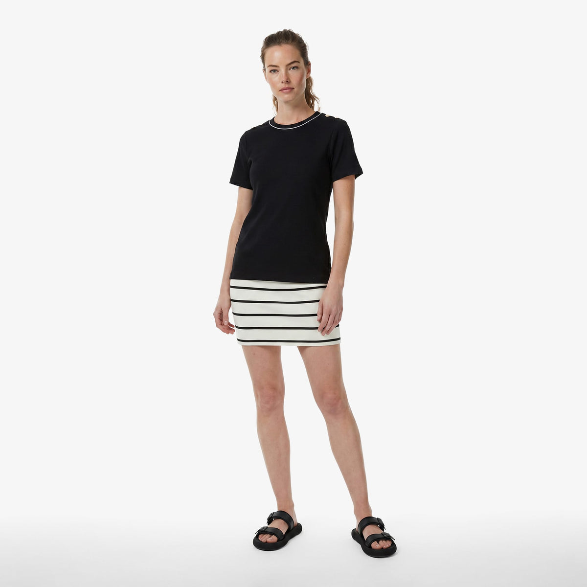 Nautica Kadın Siyah Slim Fit T-shirt