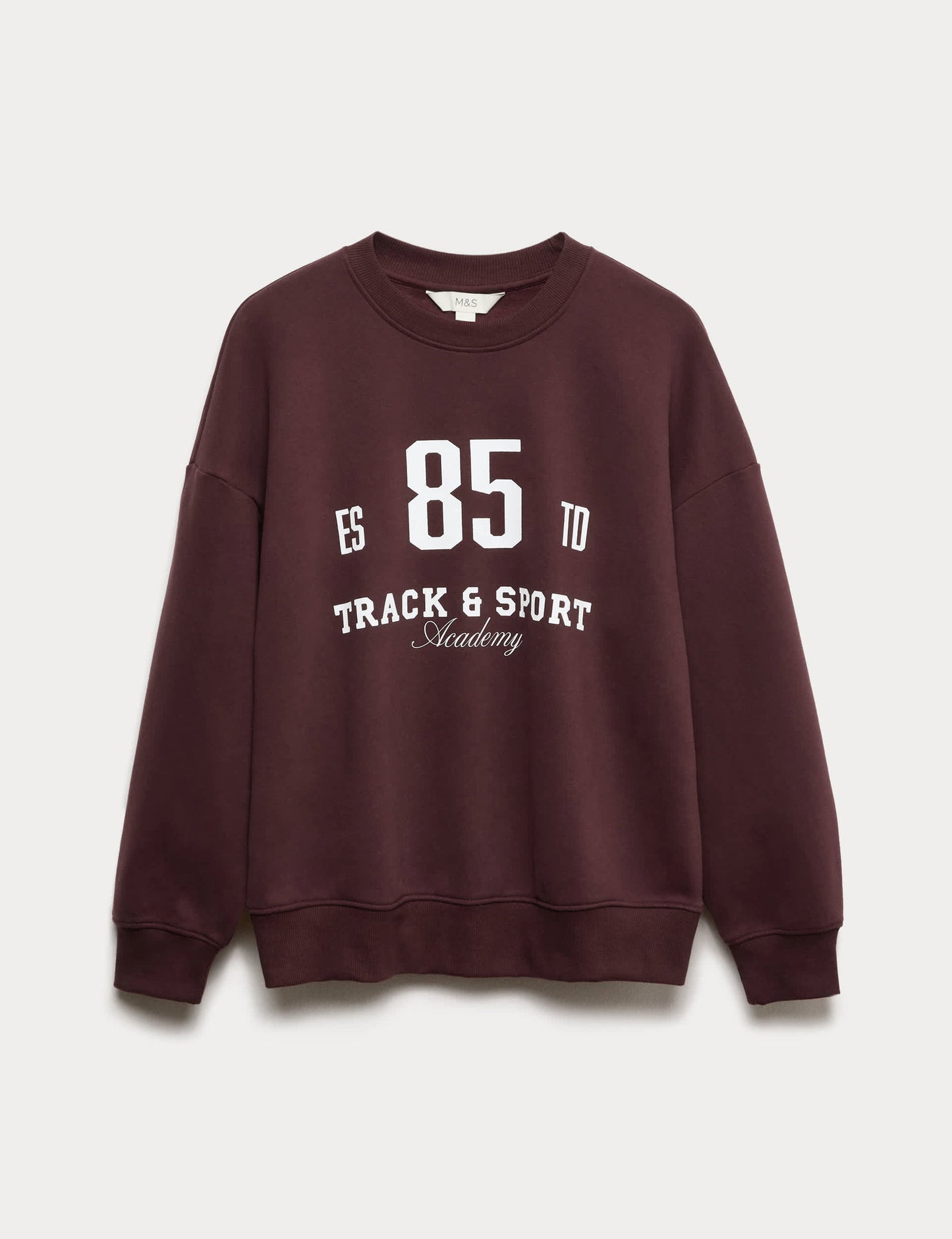 Pamuk Karışımlı Sloganlı Yuvarlak Yaka Sweatshirt