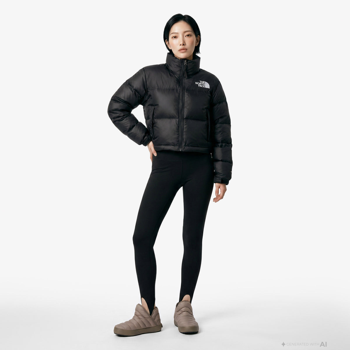 The North Face Kadın Nuptse Siyah Mont