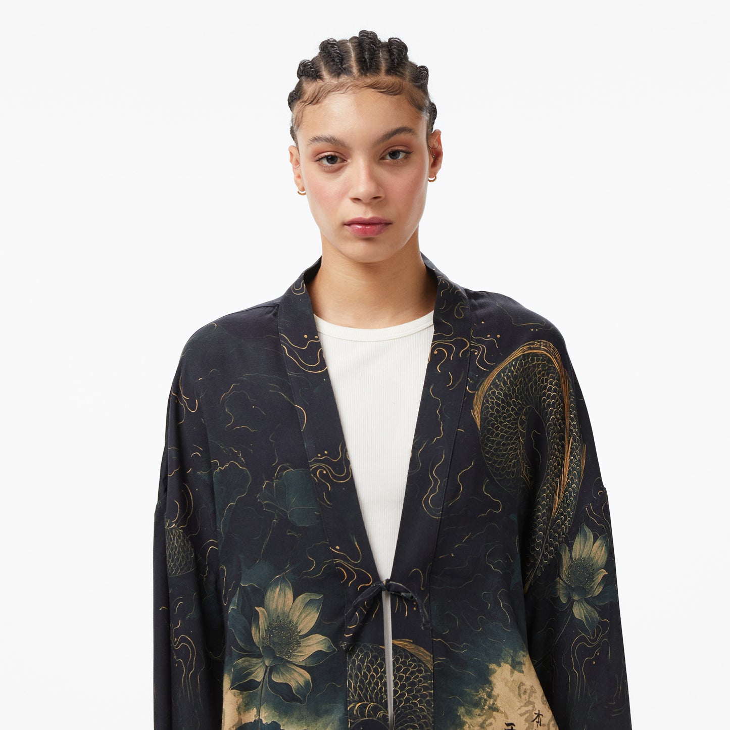 United4 Unisex Siyah Kimono