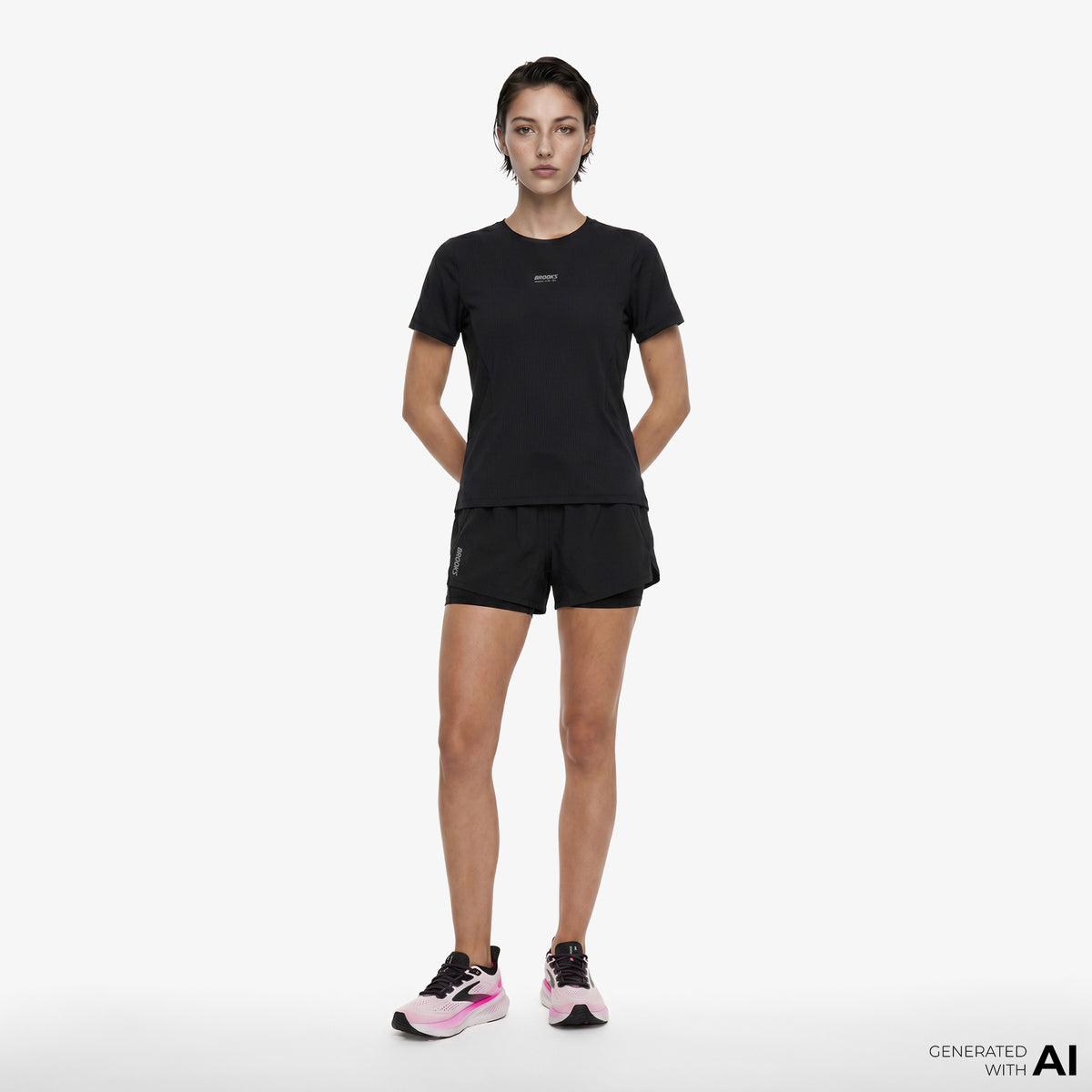 Brooks High Point Sleeve 2.0 Kadın Siyah T-shirt