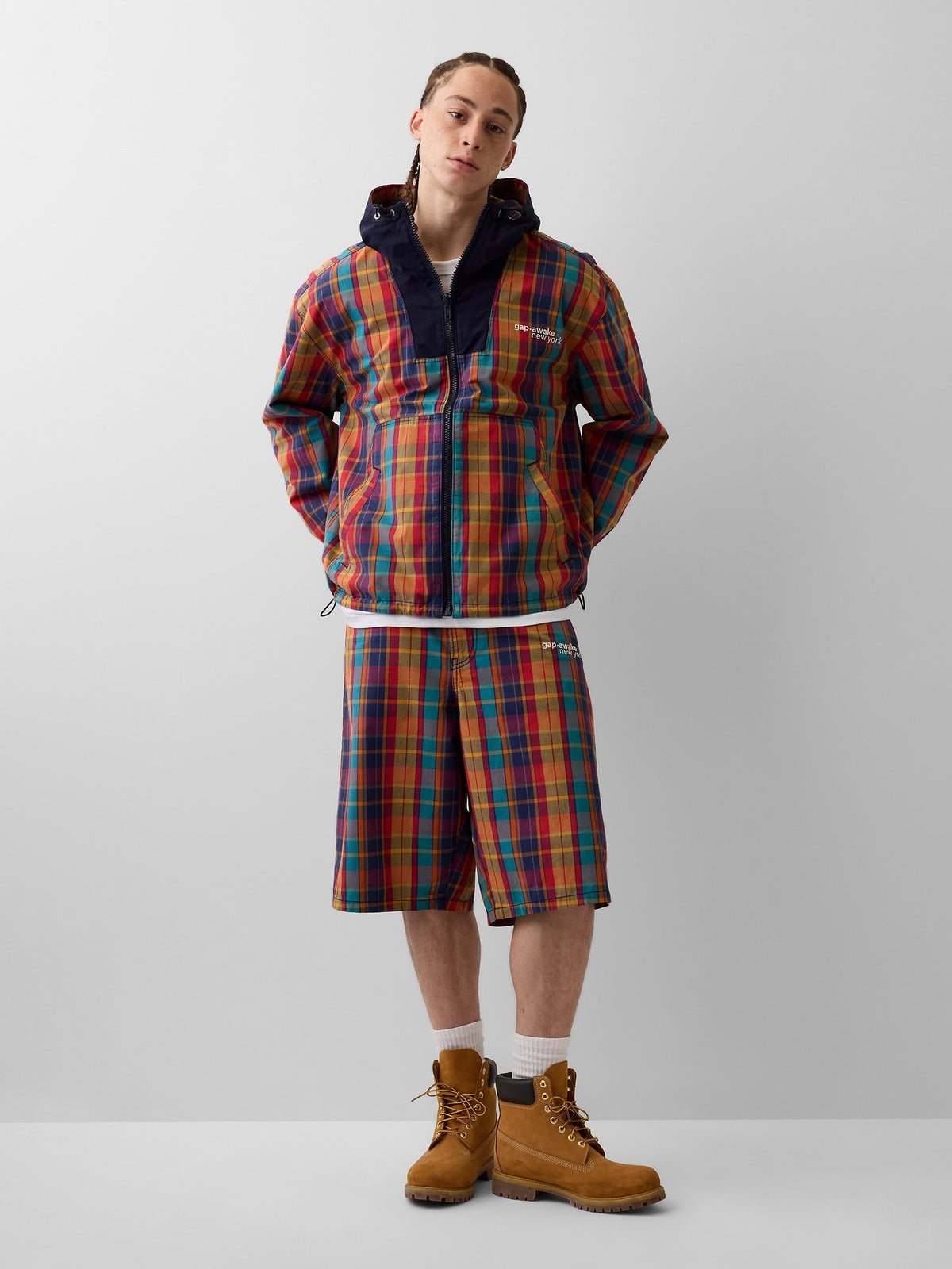 Çok Renkli Gap × Awake Ny Oversized Çift Taraflı Kanvas Ceket