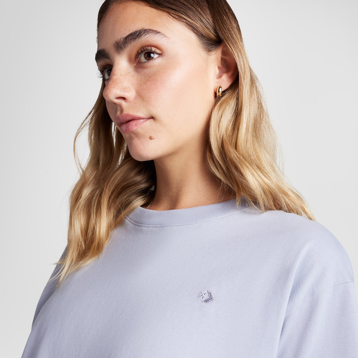 Converse Sporty Boxy Kadın Mor T-shirt