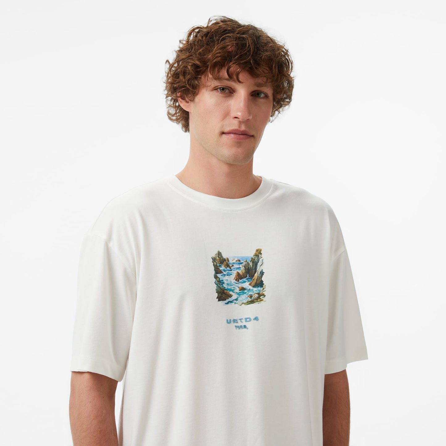 United4 Regular Fit Erkek Bej T-shirt