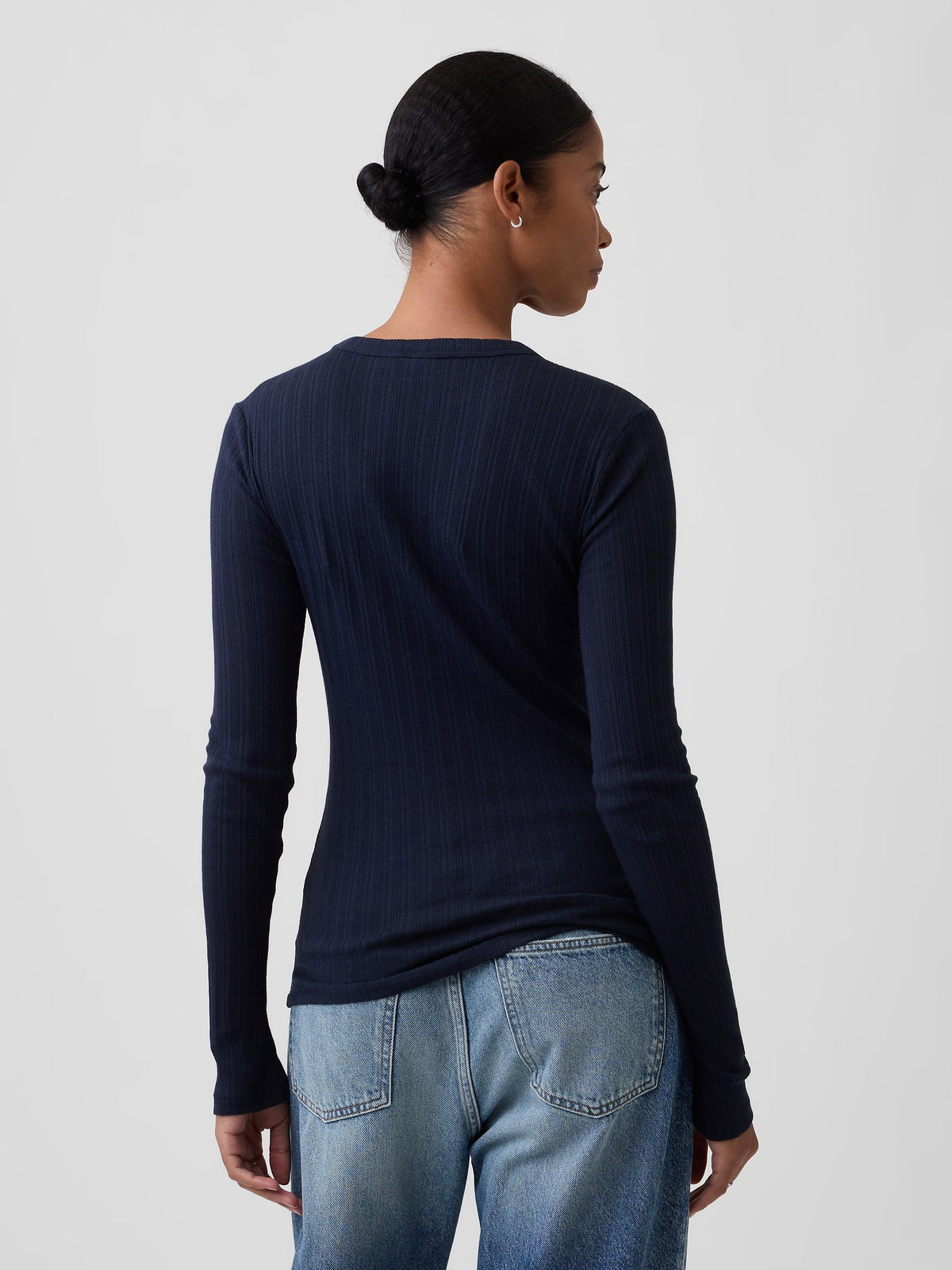 Lacivert Essential Fitiili Pointelle T-shirt
